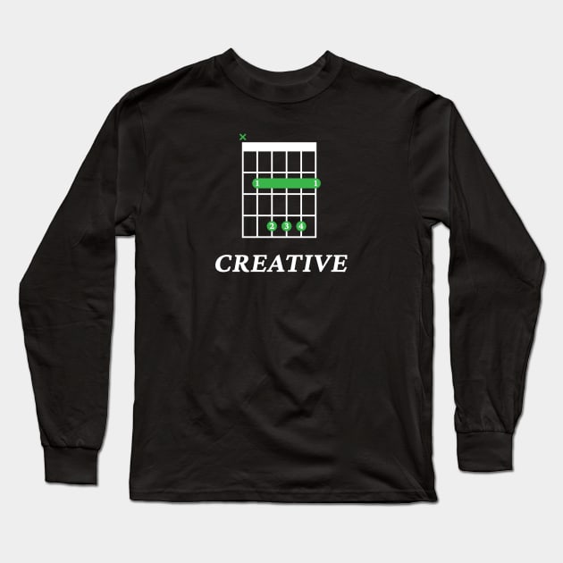 B Creative B Guitar Chord Tab Dark Theme Long Sleeve T-Shirt by nightsworthy